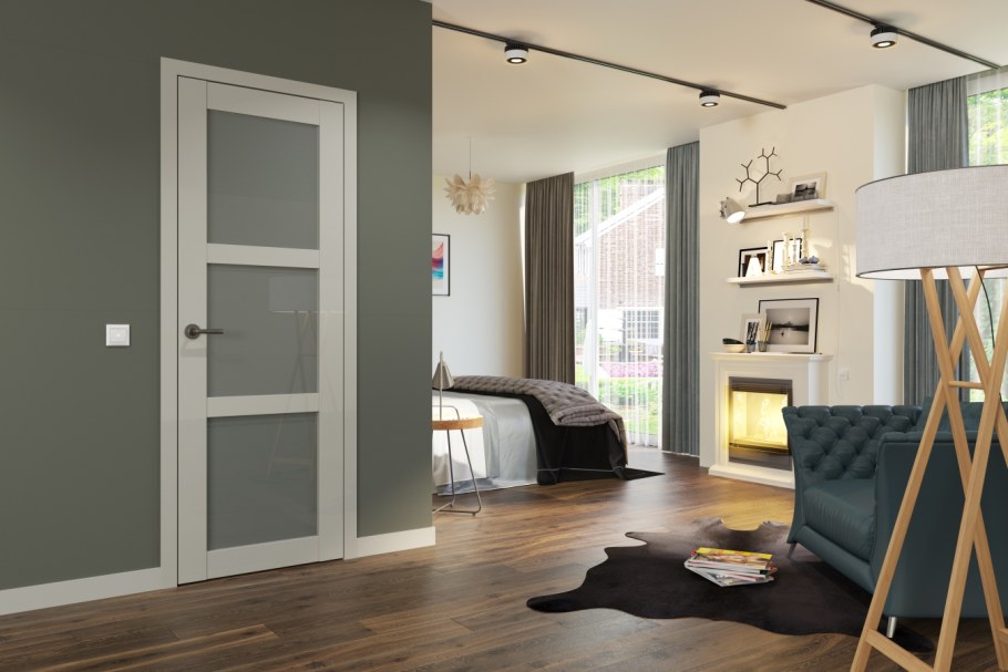 Шеллгрей двери в интерьере профиль Дорс