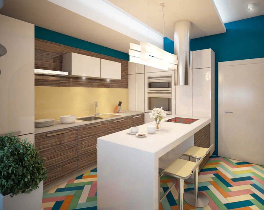 Интерьер кухни 12 метров прямоугольная