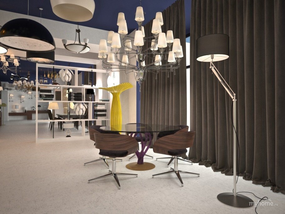 Интерьер салона люстр