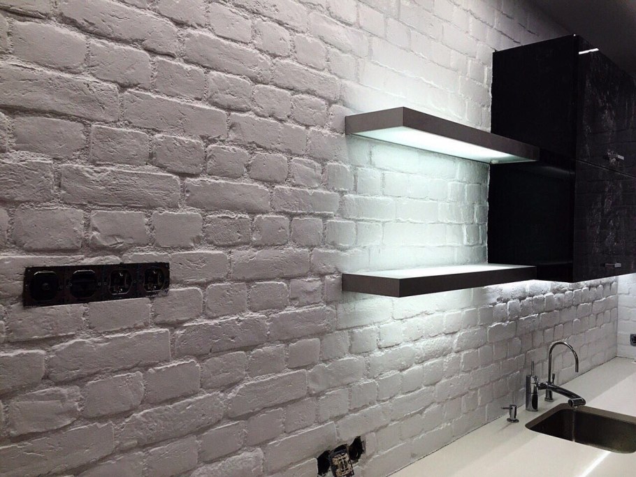 Гипсовый кирпич "клинкер белый" (в уп.1м2) фабрика камня