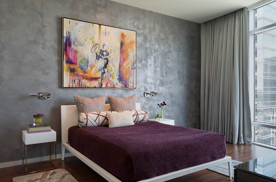 Декоративная штукатурка в спальне