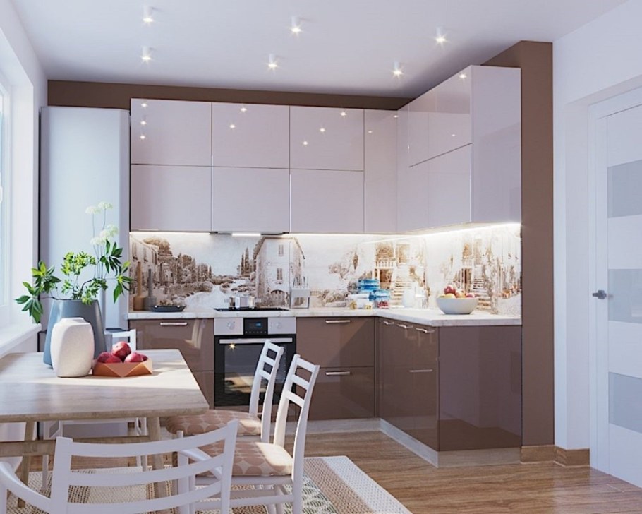 Кухонный гарнитур мокко и латте