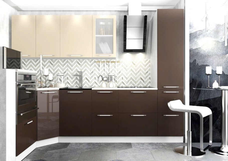 Кухня ДСВ олива кофе с молоком