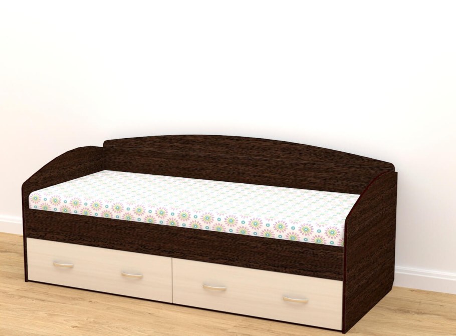 Кровать односпальная 80х200 венге Solaris