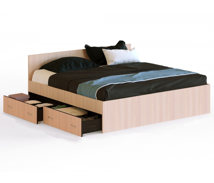 Кровать Милена с ящиками и матрасом Деконте