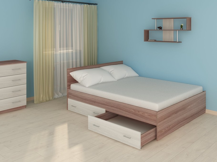 Кровать 1200х2000 вишня