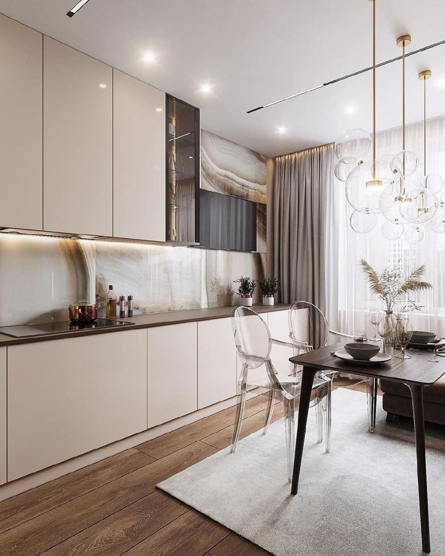 Кухня светлая современная