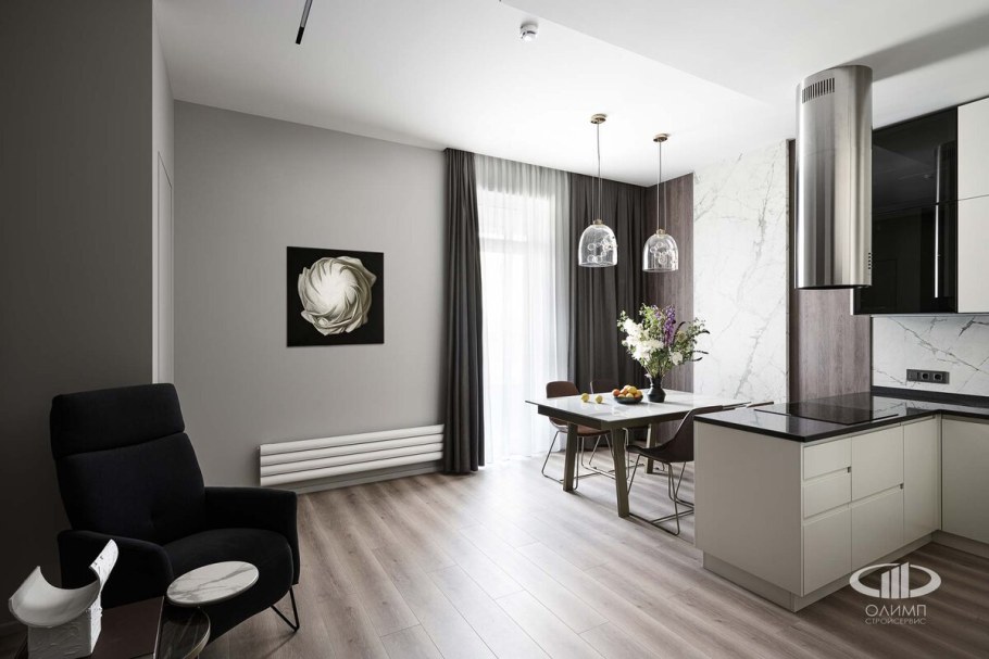 Интерьер однокомнатной квартиры 35 кв м в фотографиях