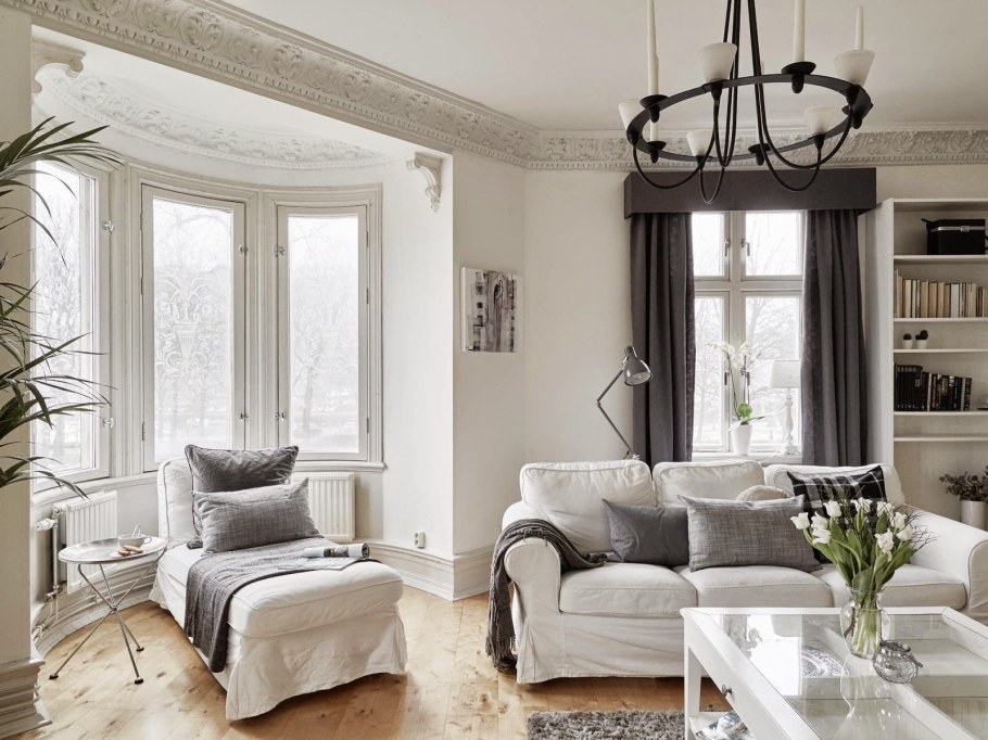 Скандинавский стиль с классикой в интерьере