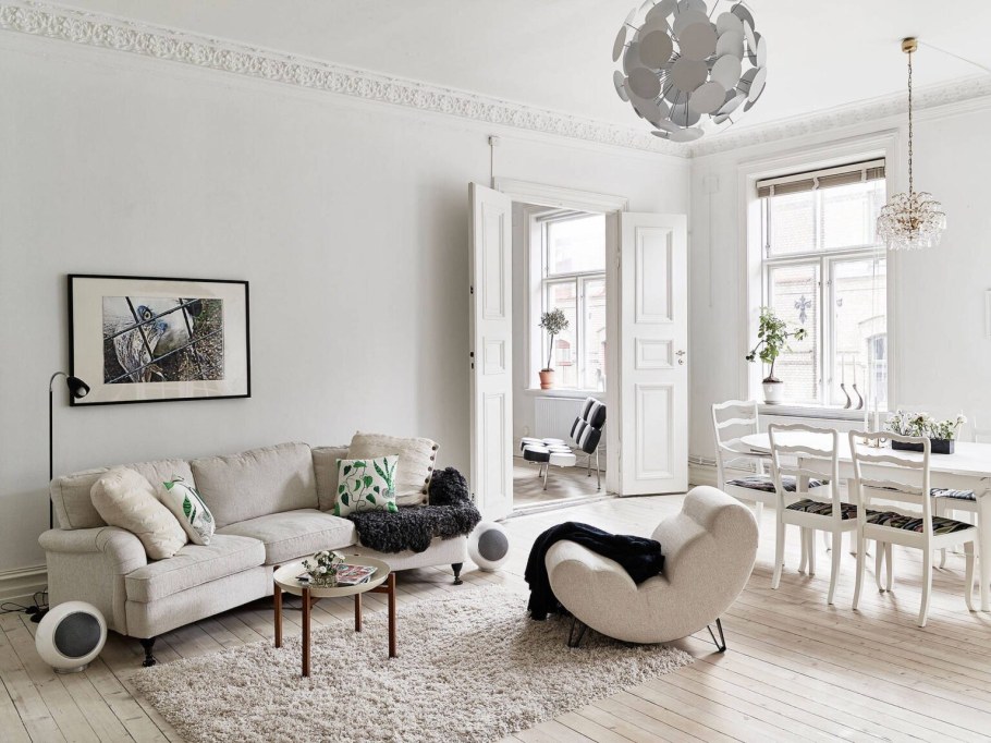 Скандинавский стиль в интерьере гостиной