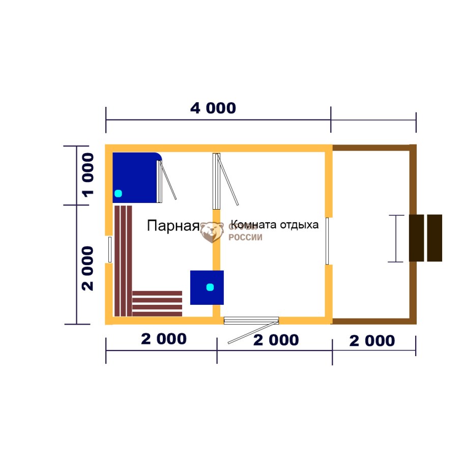 Баня из сруба 3х4 планировка