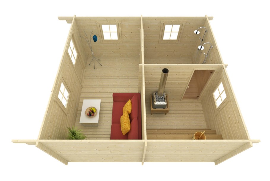 Баня 4х4 двухэтажная планировка