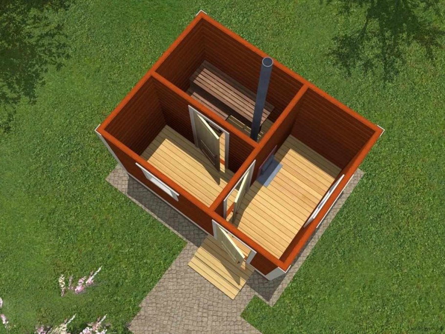 Каркасная баня 3х4