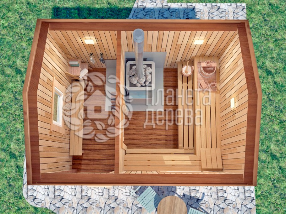 Каркасная баня 2х3