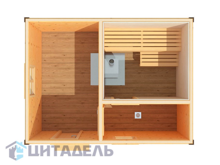Баня каркасная проект 4x3
