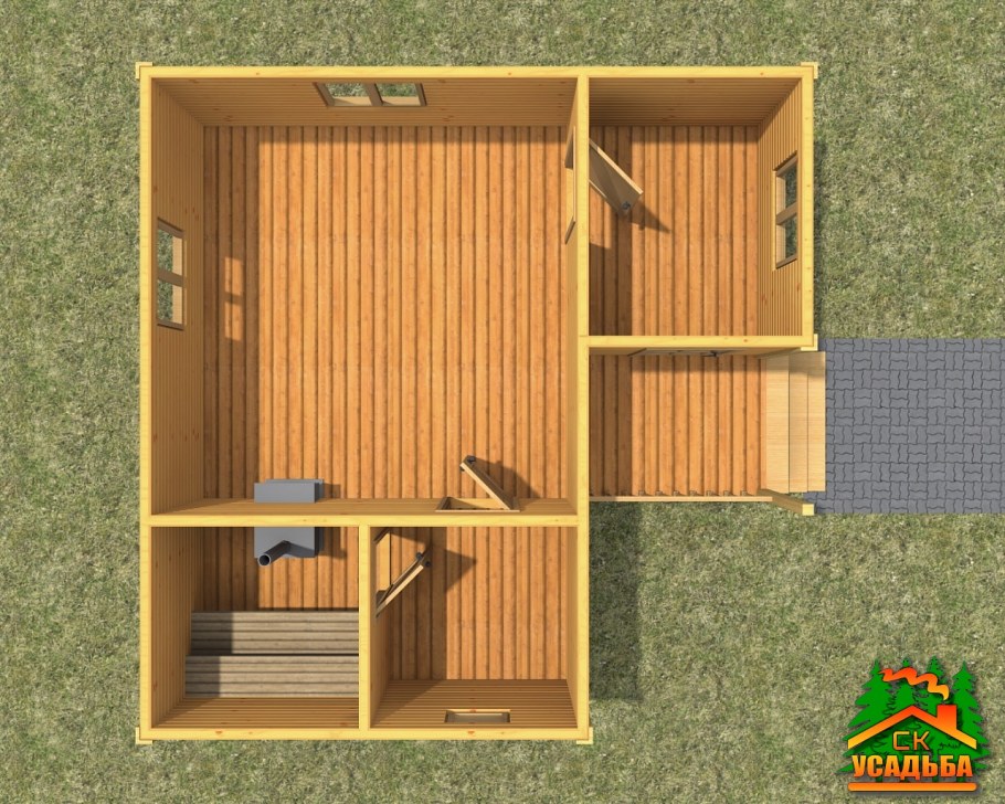 Каркасная баня 6 на 6