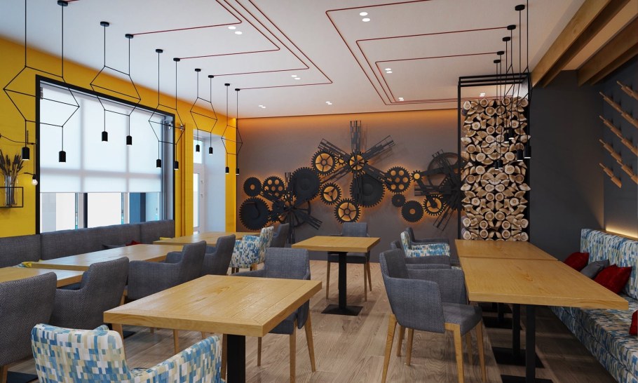 Необычный интерьер кафе