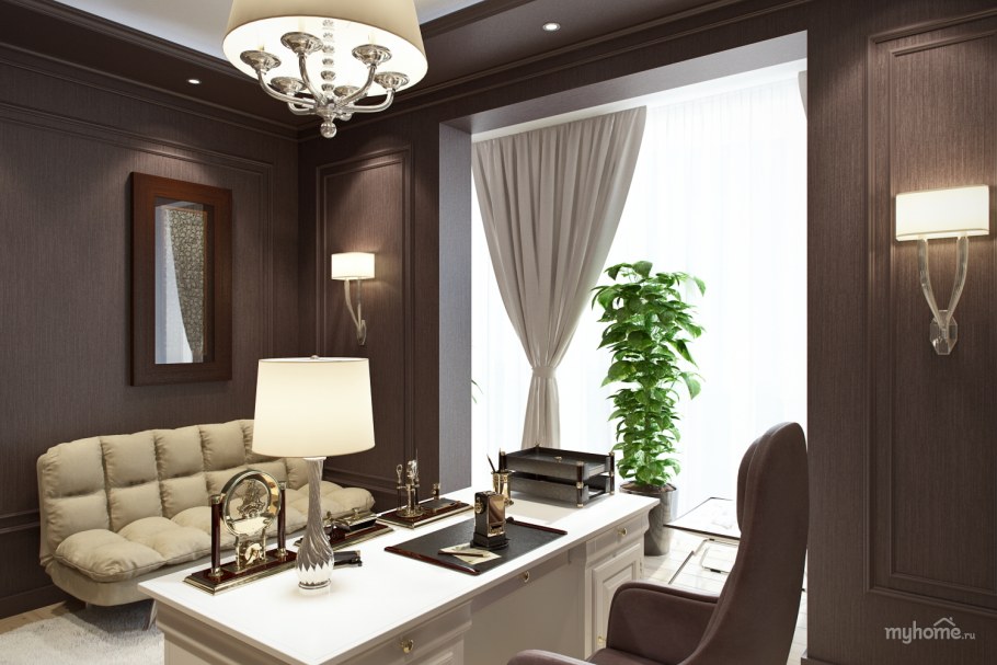 Интерьер рабочего кабинета в доме