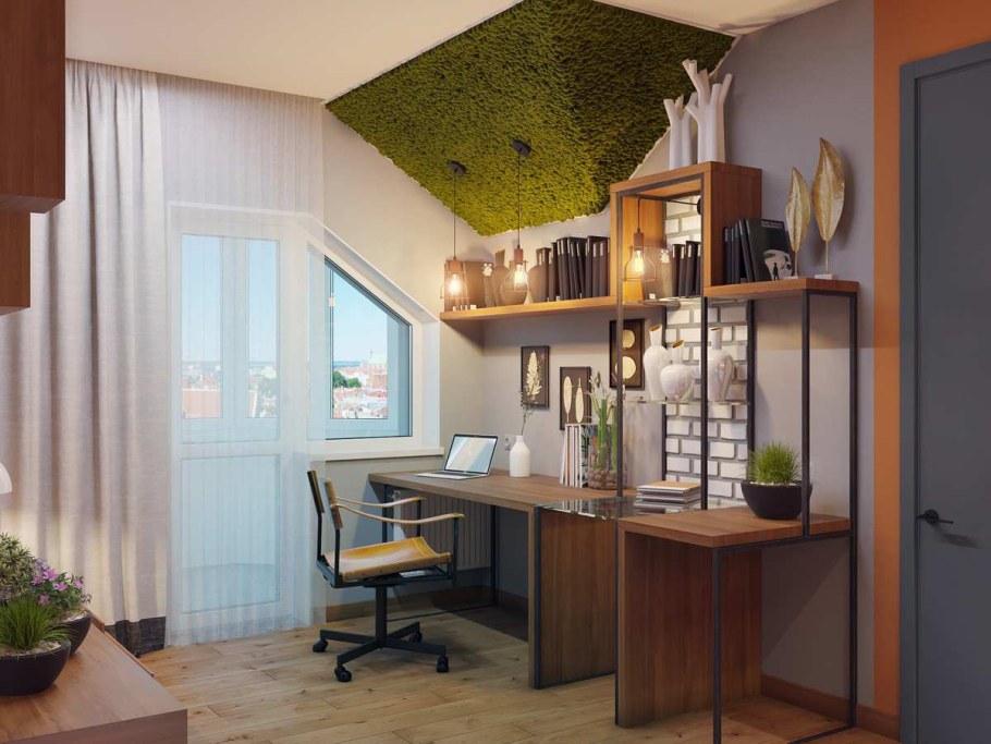 Интерьер рабочего места в квартире