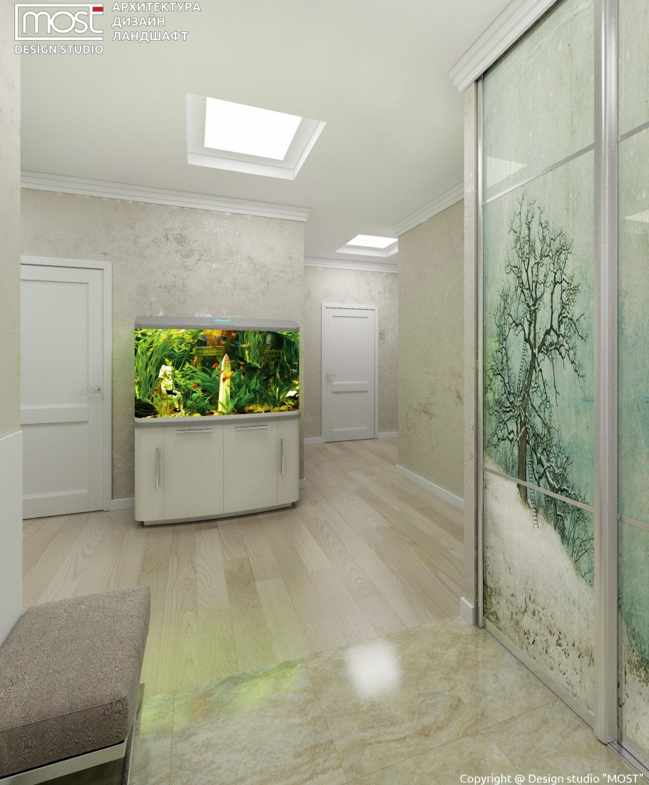 Аквариум в интерьере коридора