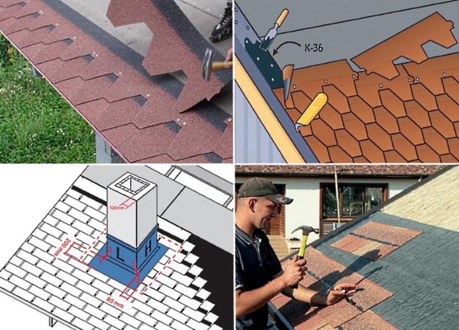Укладка битумной черепицы ТЕХНОНИКОЛЬ