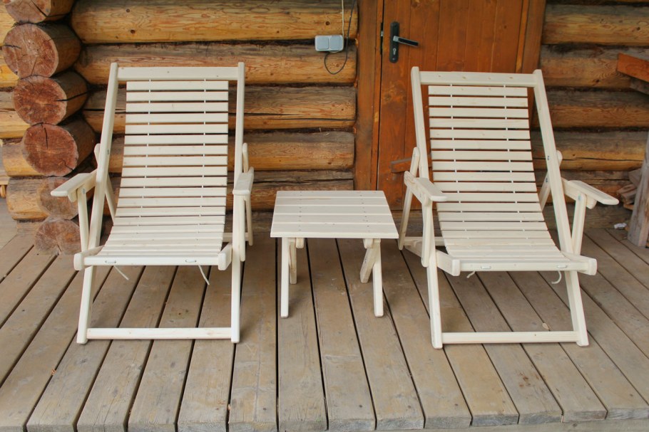 Шезлонг для бани деревянный