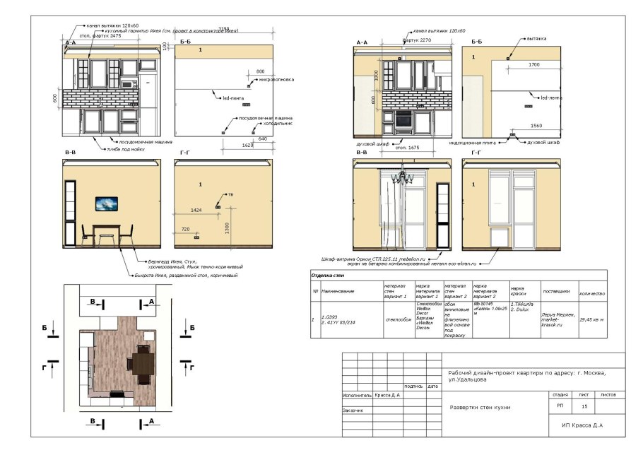 Рабочий проект интерьера