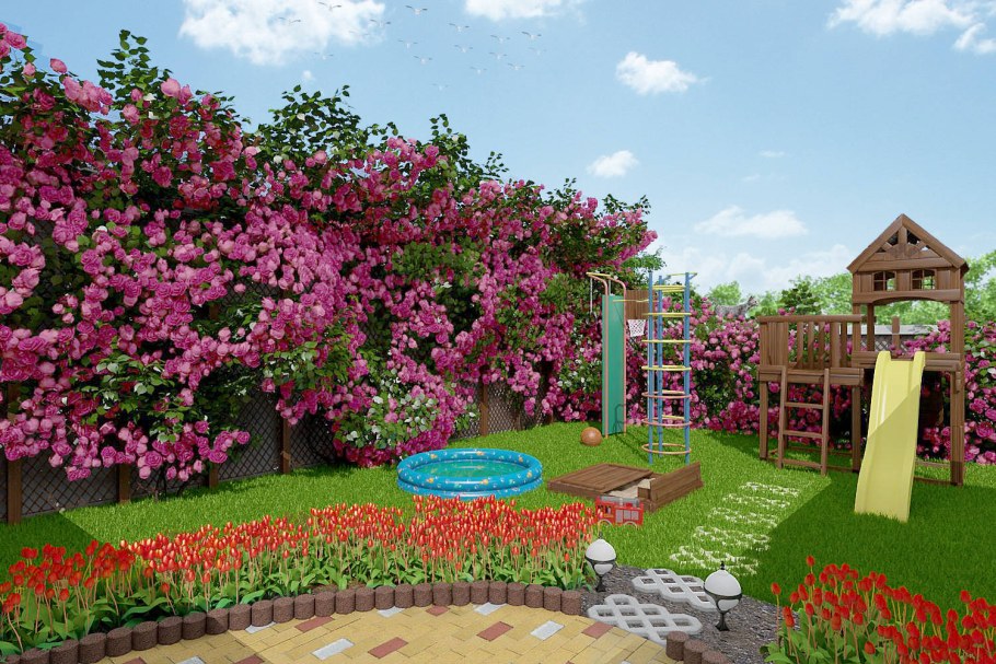 Планировка Розария на дачном участке