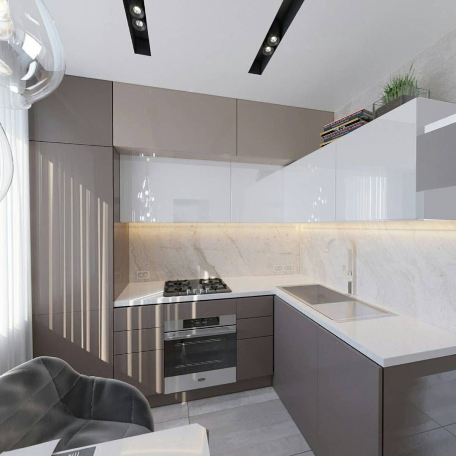 Современная угловая кухня Минимализм