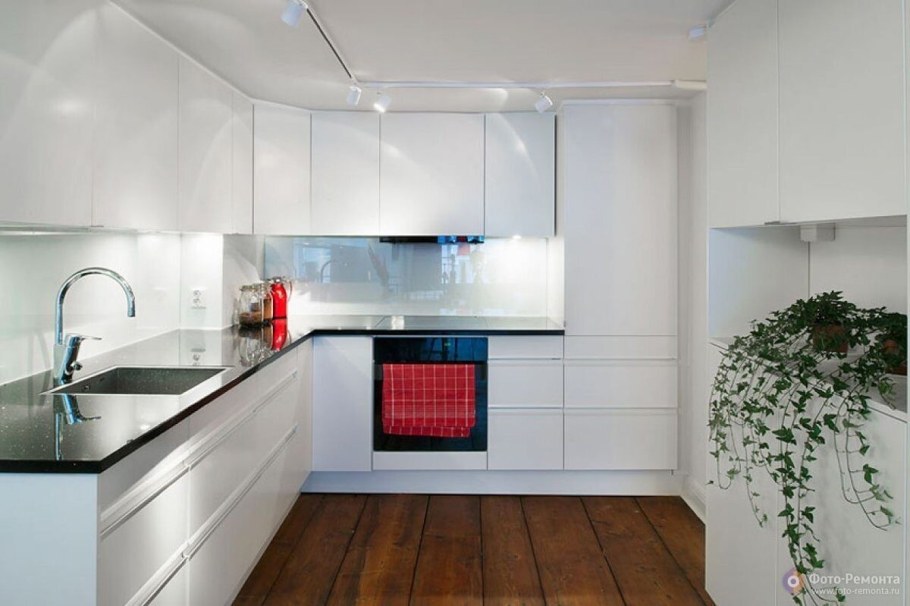 Кухни хайтек угловые белые