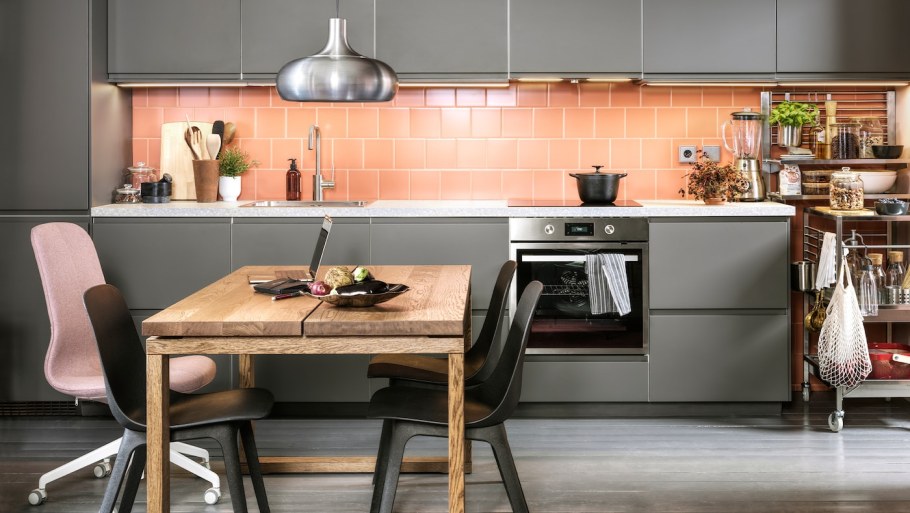 Кухня икеа Воксторп серая