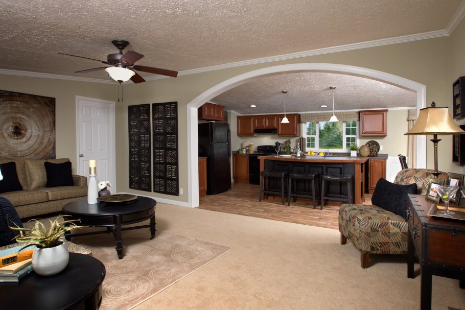 Кухня гостиная с аркой