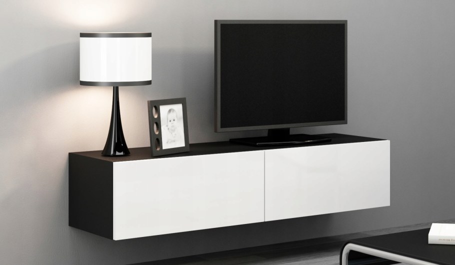 ТВ-тумба Квадро черный глянец