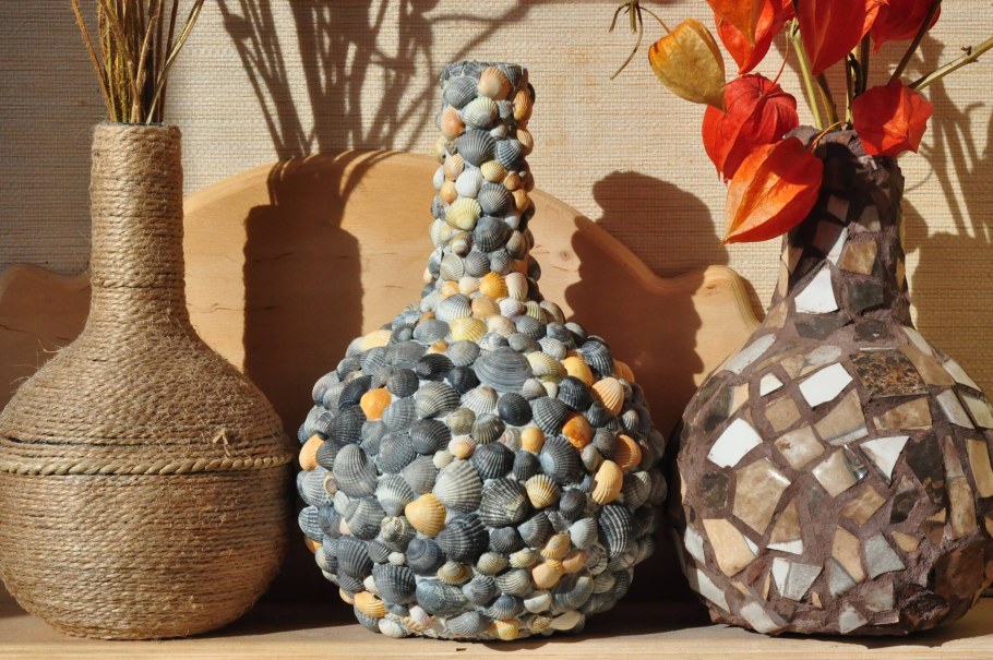 Декор стеклянных бутылок