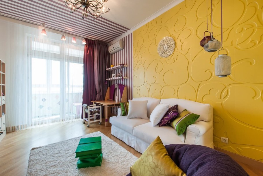 Гостиная в желтом цвете