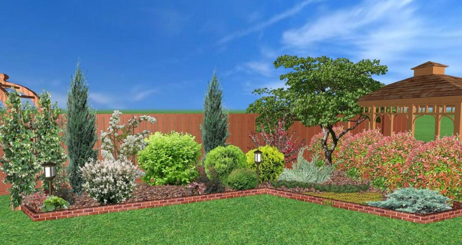 Ландшафт вдоль забора