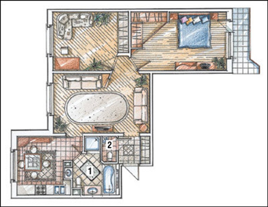 Планировка квартиры п44т трешка