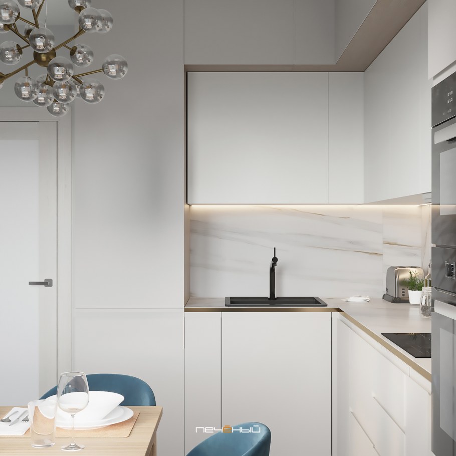 Планировка кухни п44 трешка