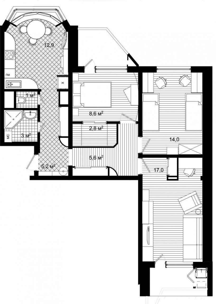 П44 трешка планировка