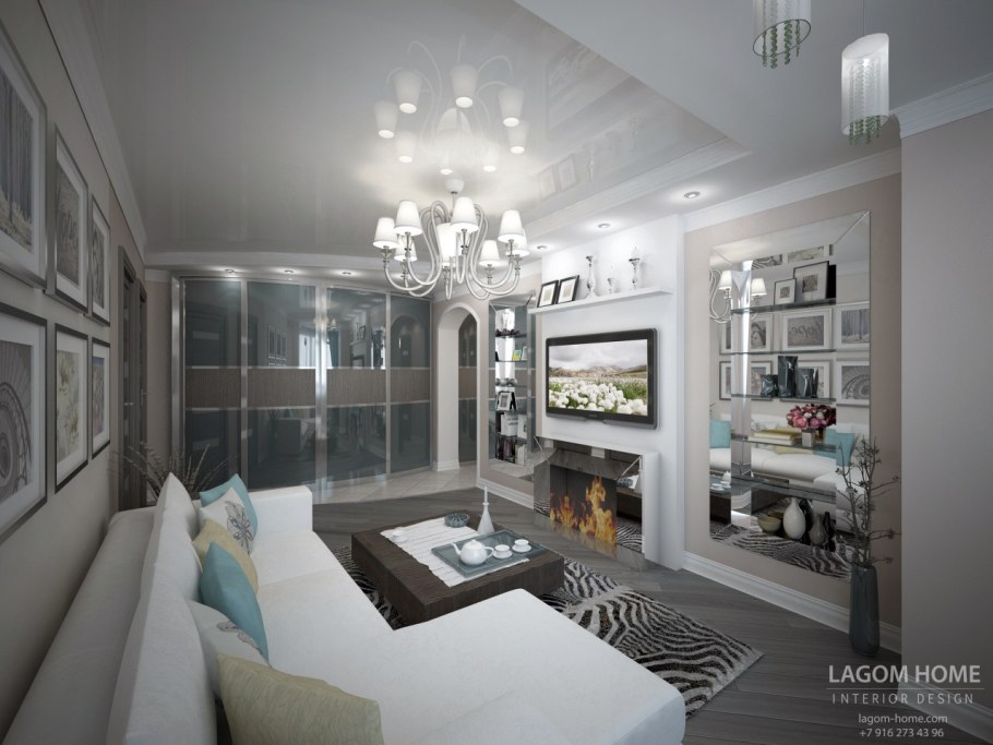 Интерьер гостиной п44 трехкомнатная