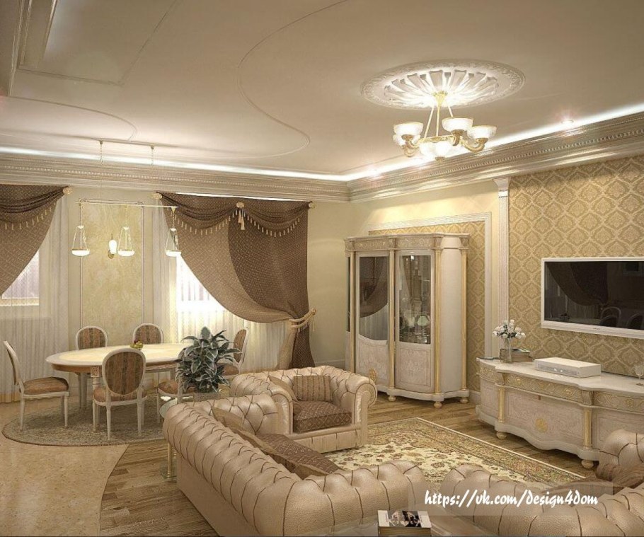 Интерьер гостиной классика