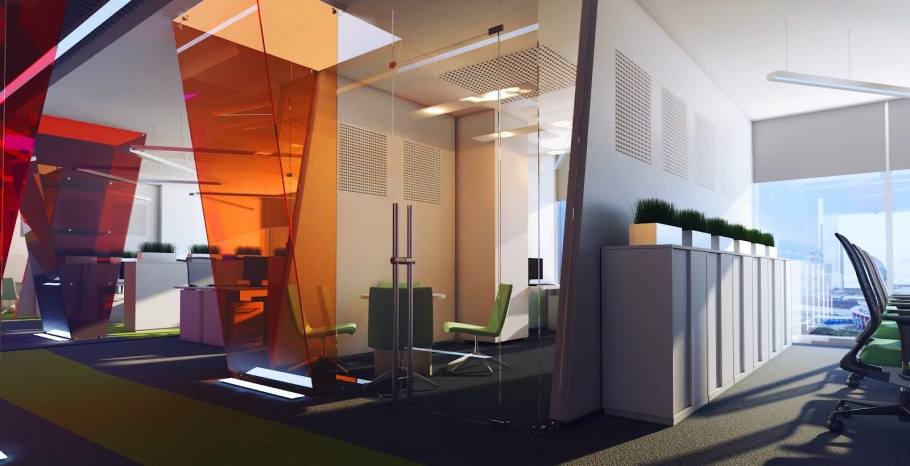 Дизайн холла в офисе