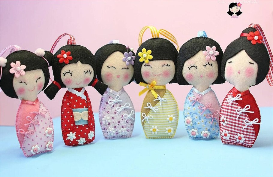 Куклы Кокеши из фетра