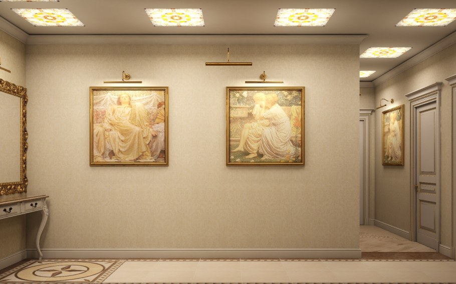 Подсветка картин в интерьере