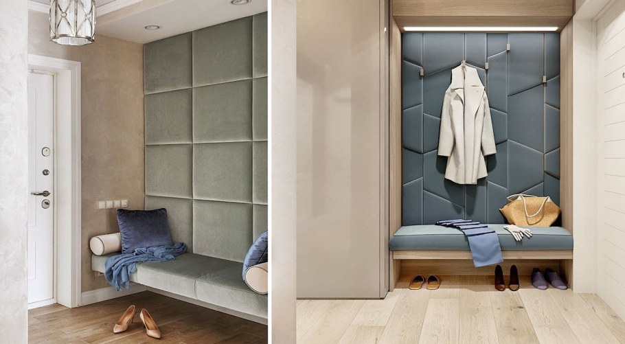 Мягкие стеновые панели в прихожей