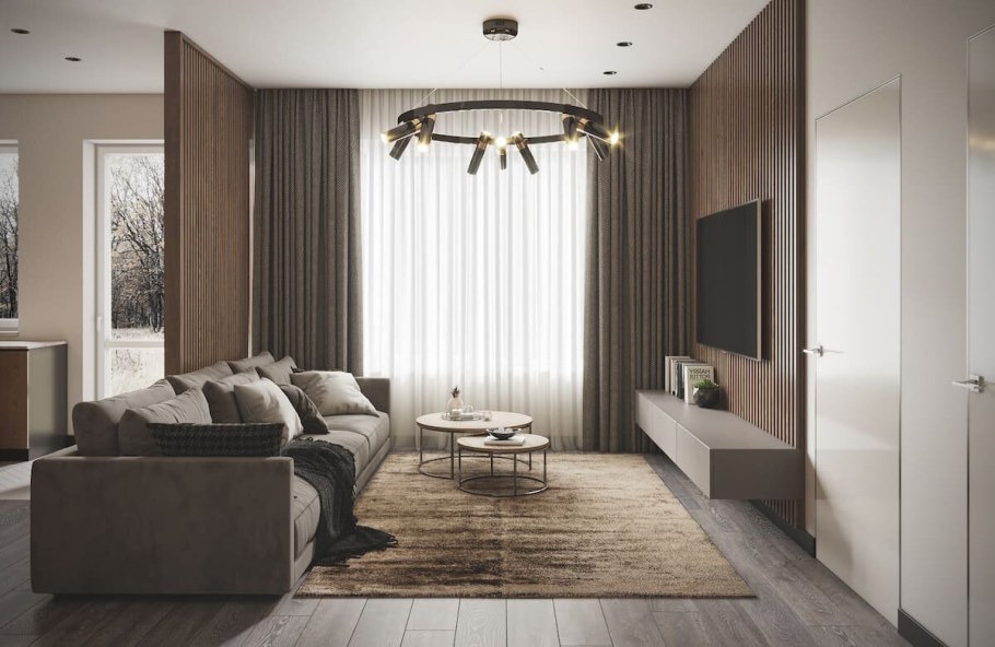 Гостиная в современном стиле в квартире