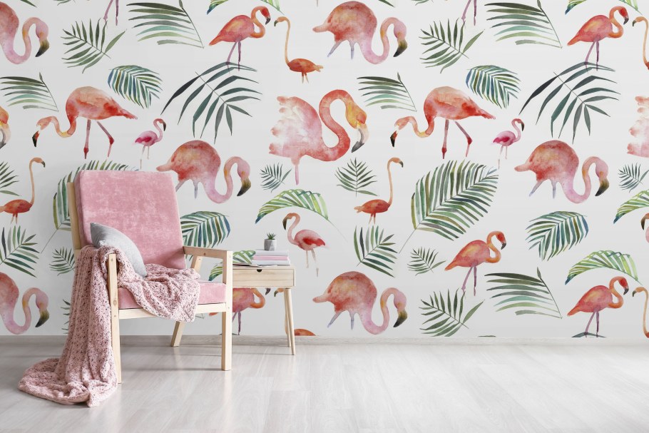 Детские обои с Фламинго