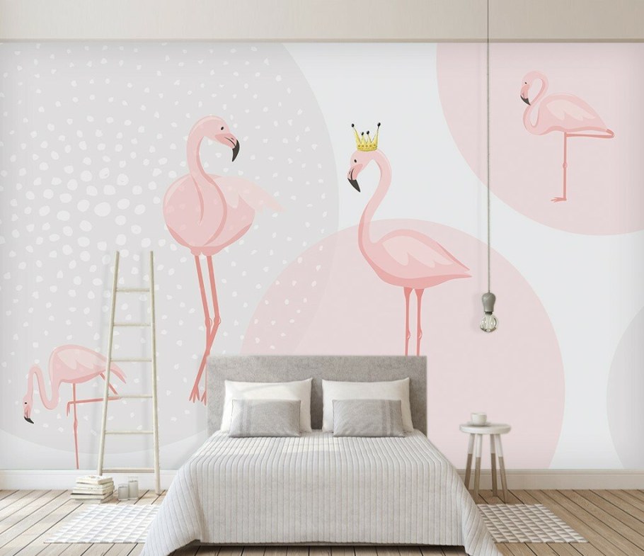 Фреска с Фламинго на стену