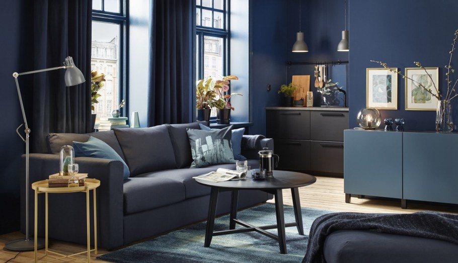 Серая гостиная икеа