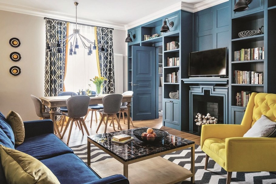 Интерьер в синих тонах